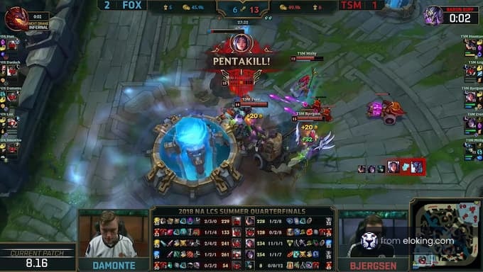 Pentakill moment in the 2018 NA LCS Summer Quarterfinals