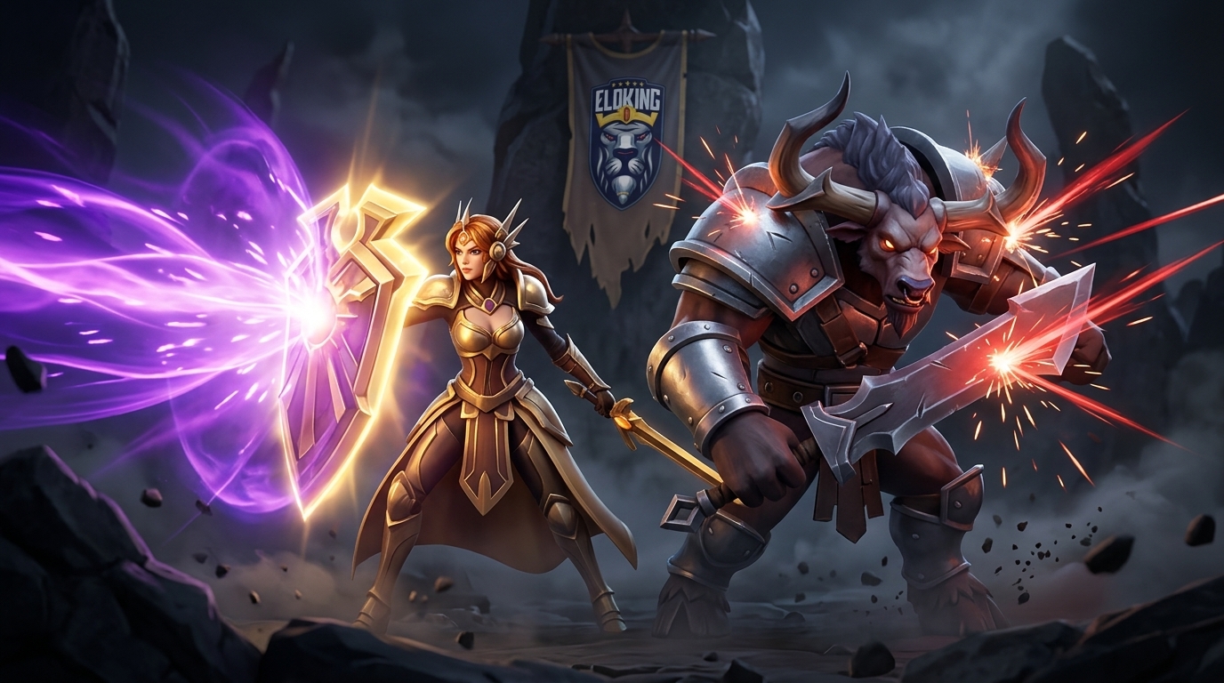 Leona and Alistar with completely blank gear and no text anywhere