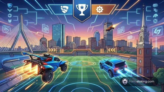 RLCS 2026 Boston Major qualified teams from seven regions competing at Agganis Arena.