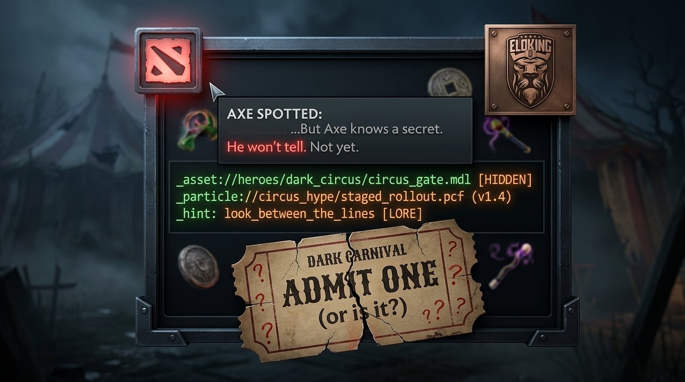 Dota 2 tooltip and datamine clues with a Dark Carnival sign