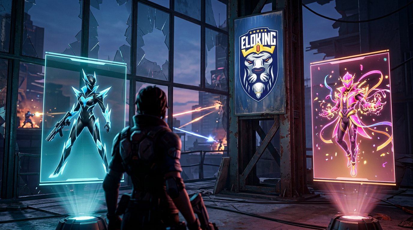 FragPunk player choosing between the cleanest Season 1 skins and the grind path