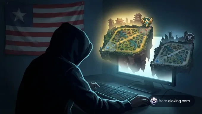 Distribuci&oacute;n global de jugadores de League of Legends que muestra la comparaci&oacute;n de la base de jugadores clasificados entre NA, Corea y China.