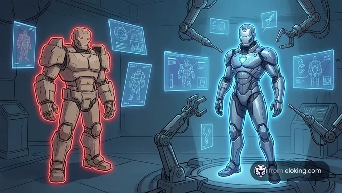 Overwatch Anran cinematic model versus in-game model comparison showing design differences.