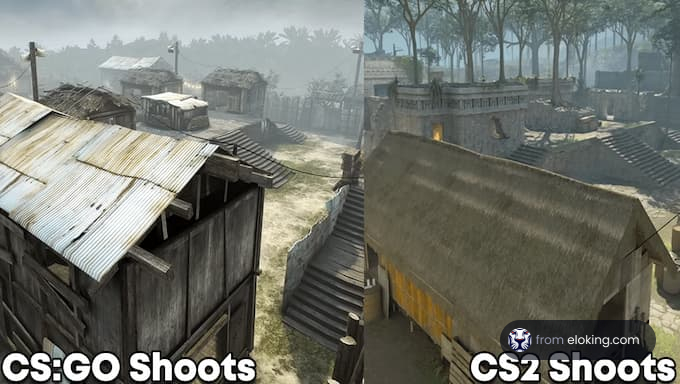 Shoots map comparison in CSGO and CS2