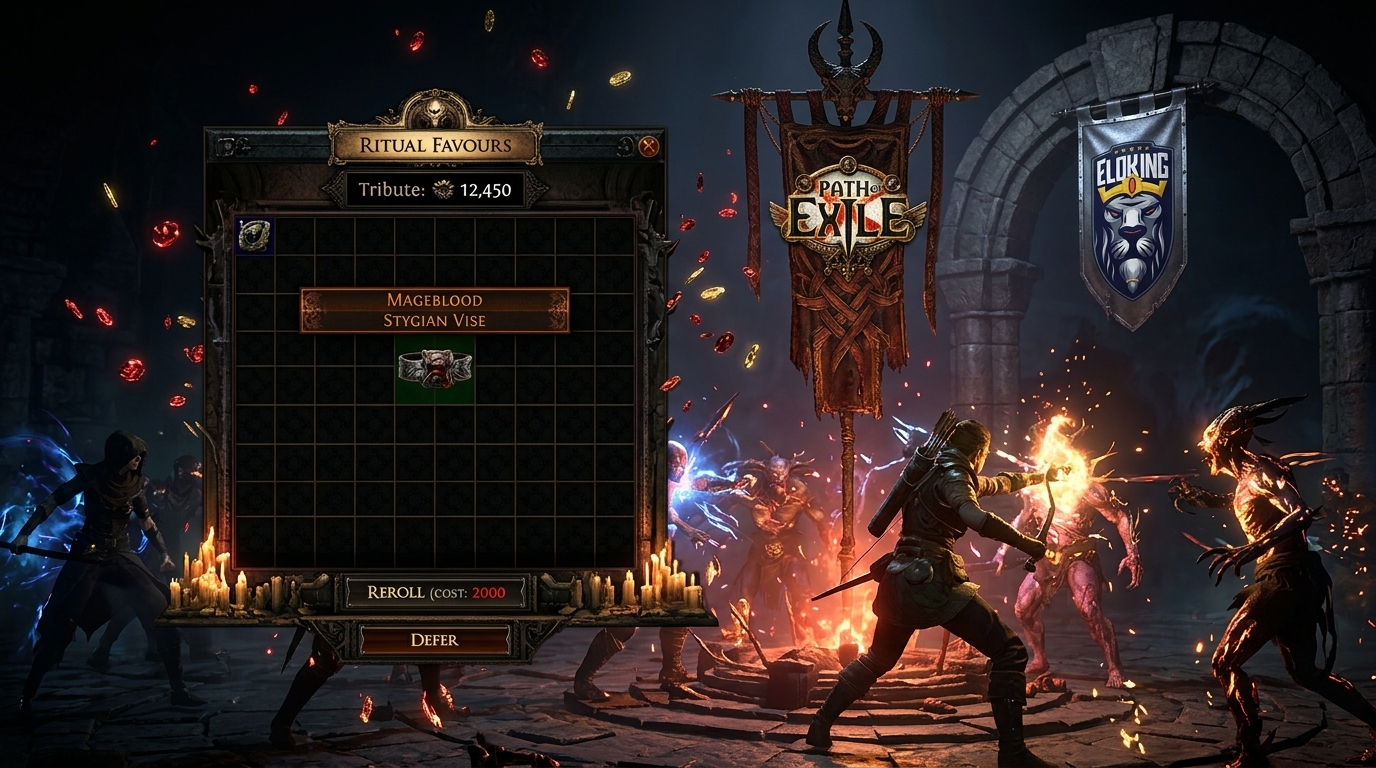 Ritual Favours window with a belt reward card and reroll option