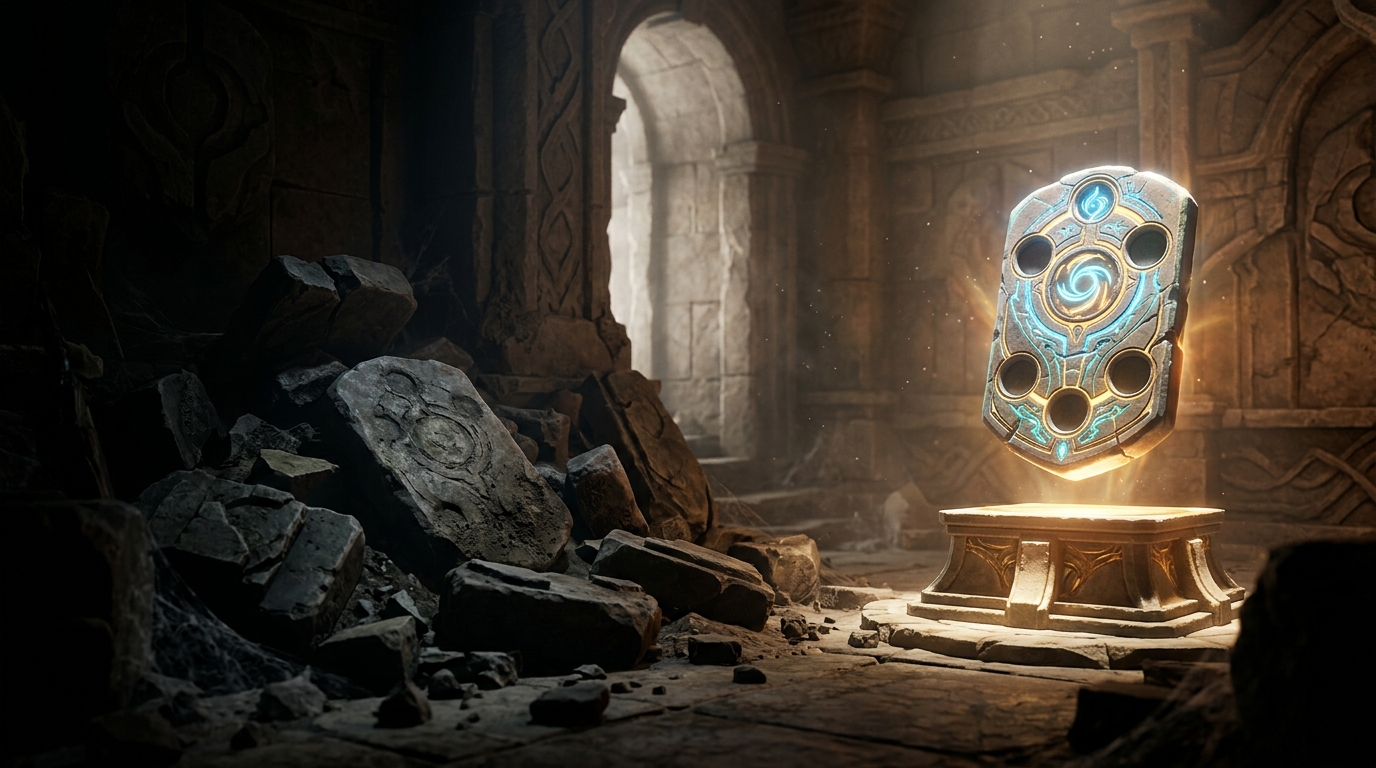 Dusty obsolete rune relics beside a bright Classic rune page