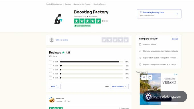 Boosting Factory Trustpilot