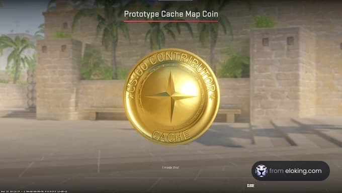 CSGO Prototype Cache Map Coin displayed in virtual environment