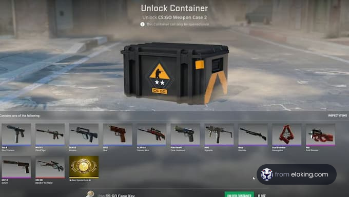 Unlocking a CS:GO Weapon Case 2 in a game