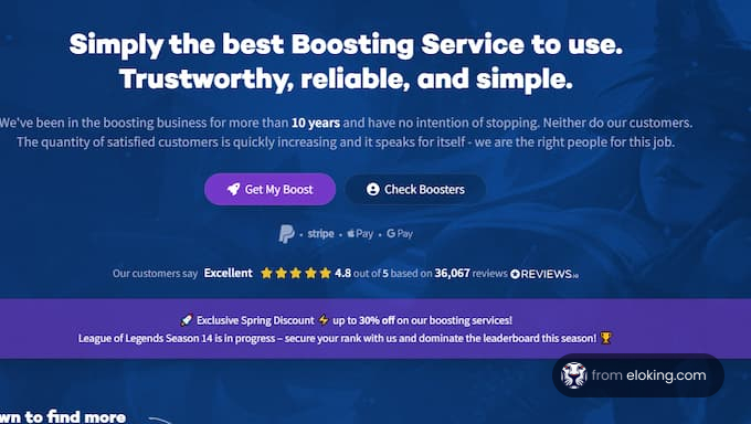 Elo-boost home page