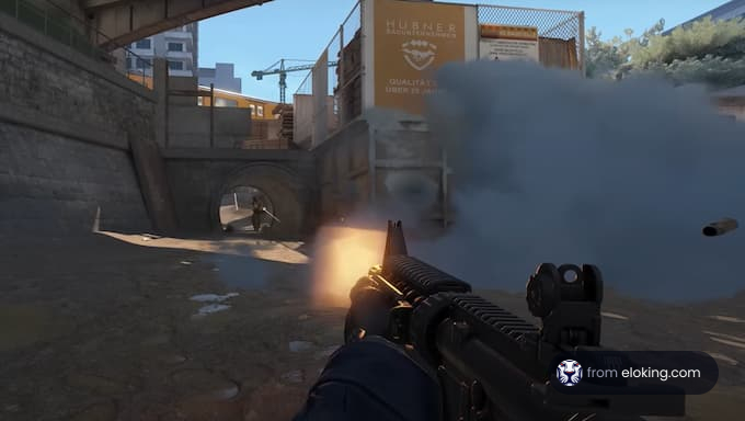 In-game screenshot of a fight involving a smoke in CS2