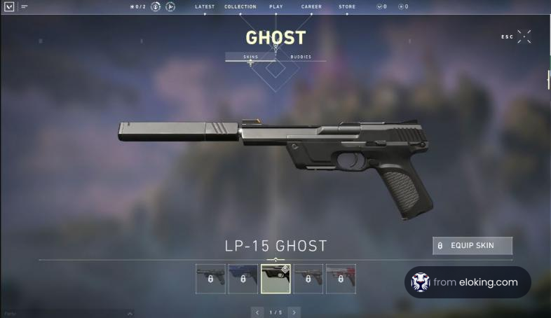 LP-15 Ghost Pistol in a video game interface