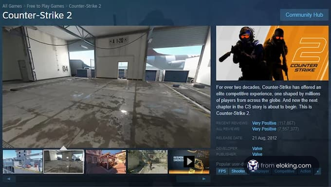 CS2's page in Steam