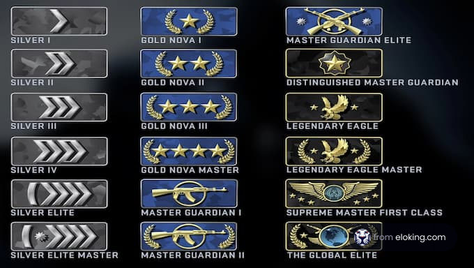 These are the different ranks in CSGO