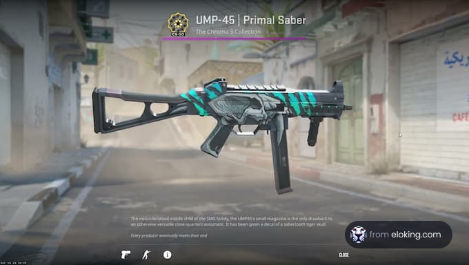 UMP-45 Primal Saber from Chroma 3 Collection in a gaming scene