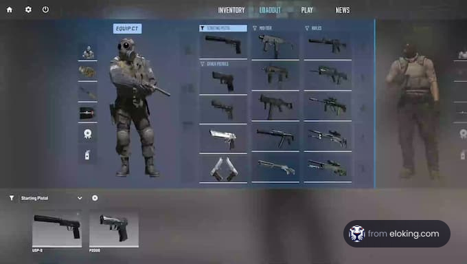 Switching pistols in CS2 Loadout Screen