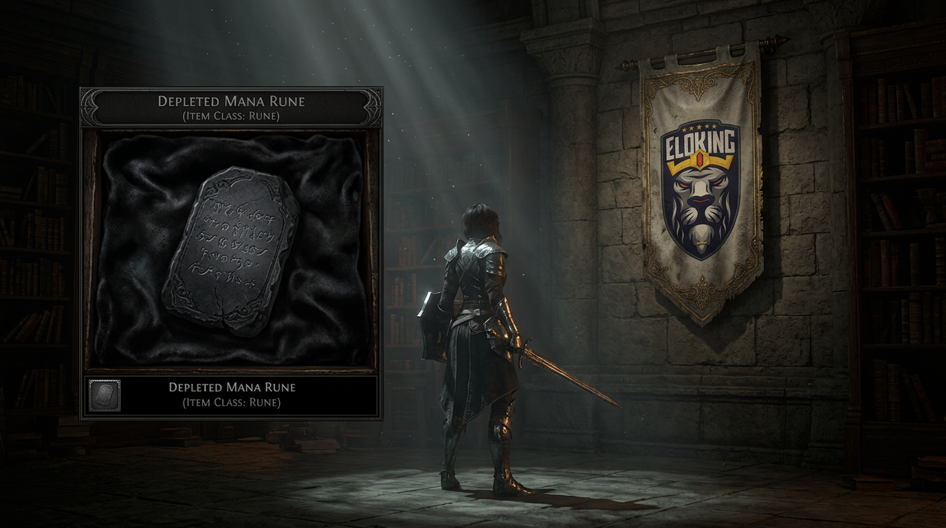 Depleted Mana Rune displayed in an inventory-style item close-up