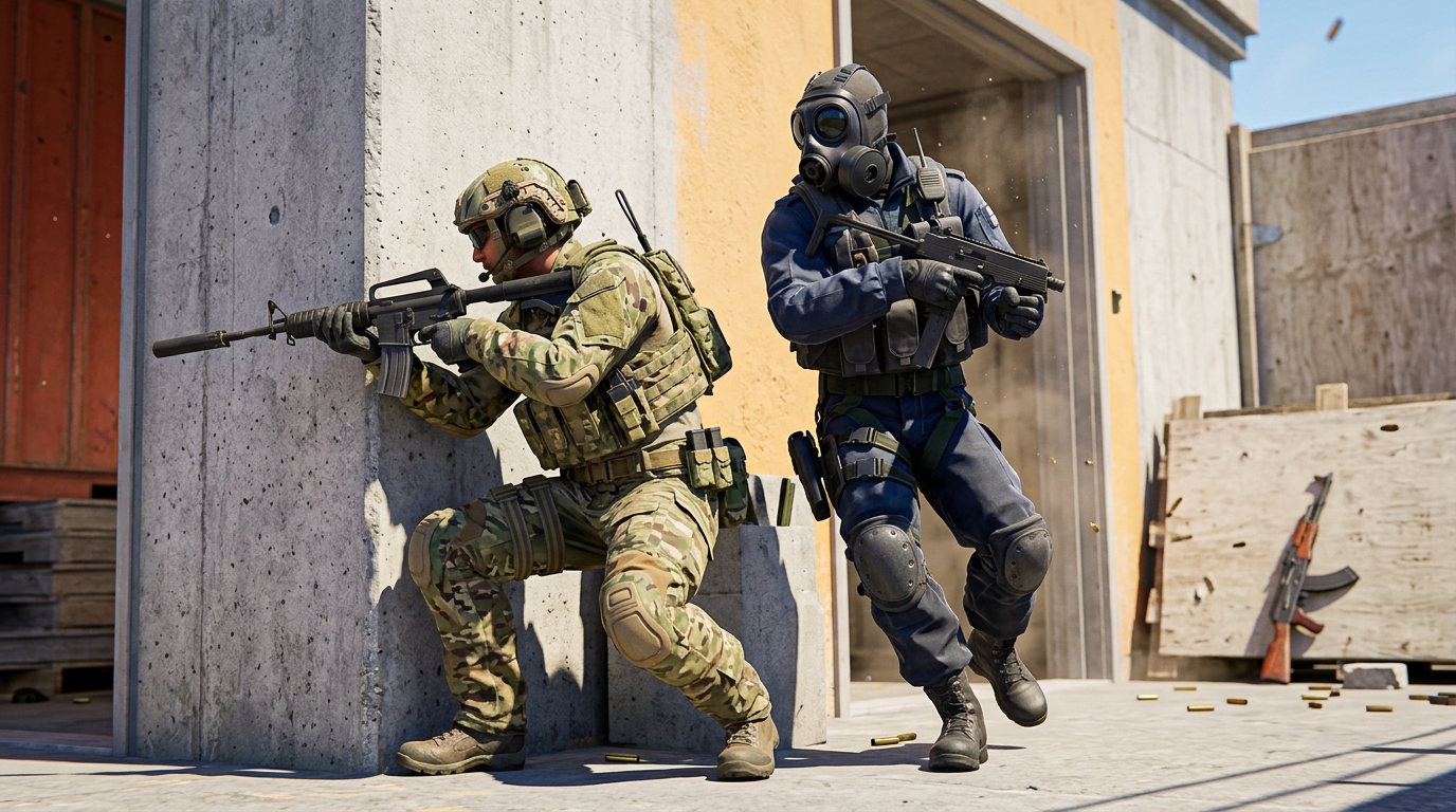 A duo in Counter-Strike 2 preparing for a Wingman match