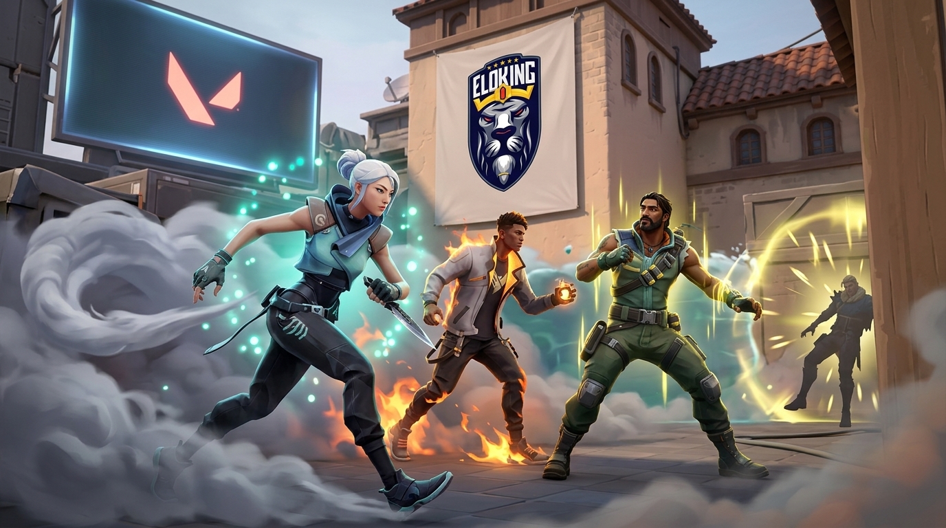 VALORANT coordinated push enabled by smoke, heal, and stim