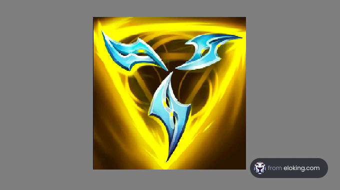 Abstract blue birds with a dynamic yellow glow