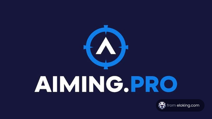 Aiming Pro logo with a blue target.