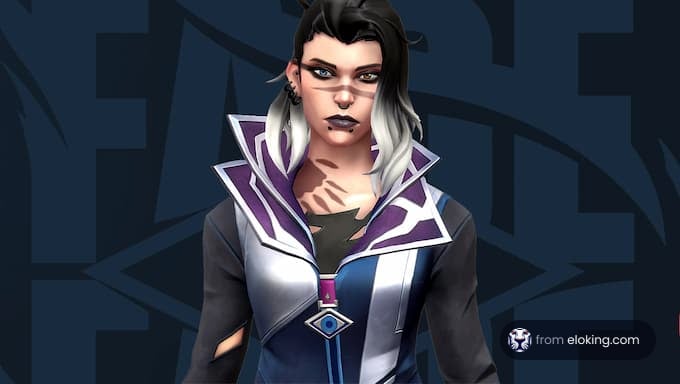 Animated female character with a bold makeup and modern outfit