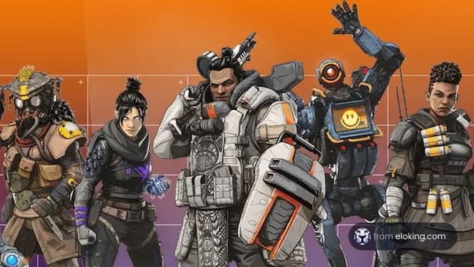 A group of Apex Legends characters in a dynamic pose