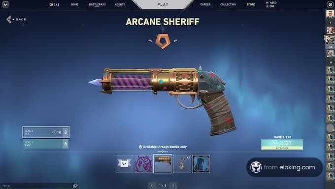 Arcane Sheriff skin displayed in the Valorant game interface