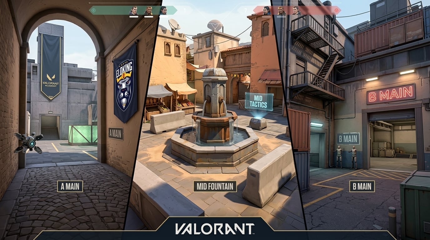 Summit map landmarks for A Main, Mid Fountain, and B Main