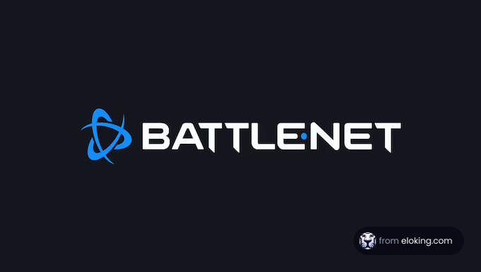Battle.net logo with blue and white design on a dark background