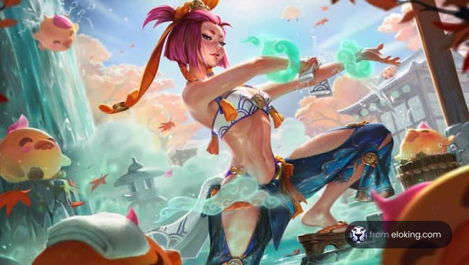 A beautiful fantasy character in a magical landscape