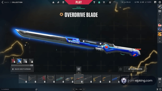 Blue futuristic sword named Overdrive Blade from a video game