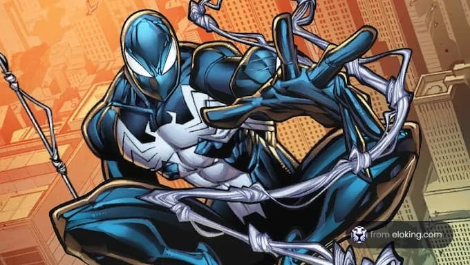 Blue Venom superhero in an action pose