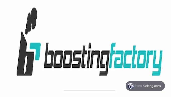 Logo of Boosting Factory with stylized BF initials in black and turquoise