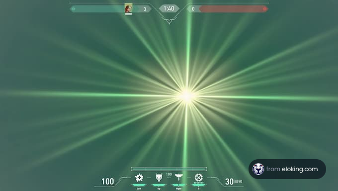 Bright light effects in a video game interface