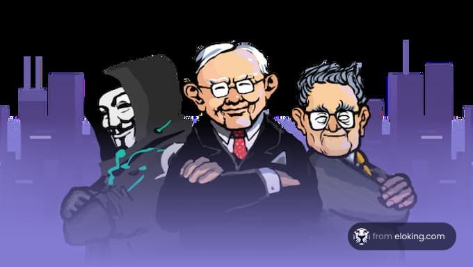 A fun illustration of three business leaders standing together.