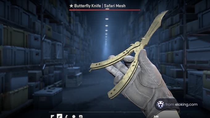 Butterfly knife Safari Mesh in a virtual game environment