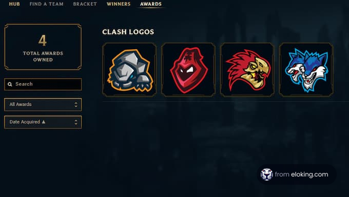 A collection of clash logos representing different awards