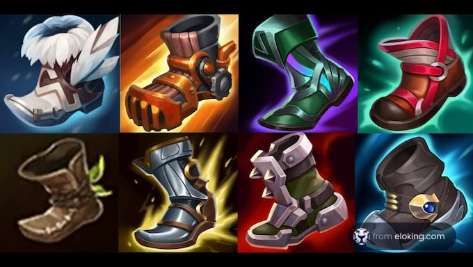 Various styled fantasy game boots