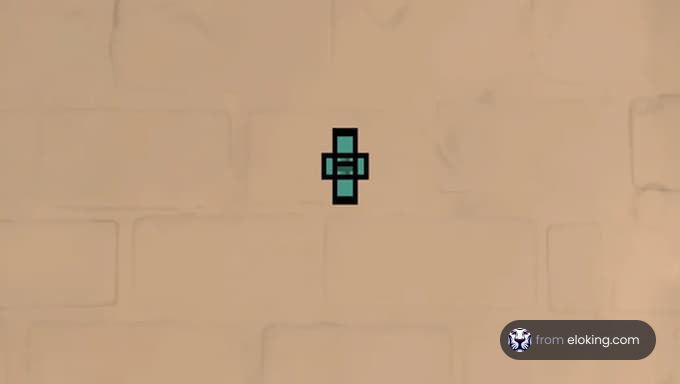 A colorful cross symbol on a textured wall