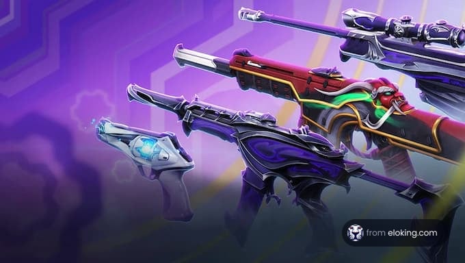Colorful gaming guns artwork