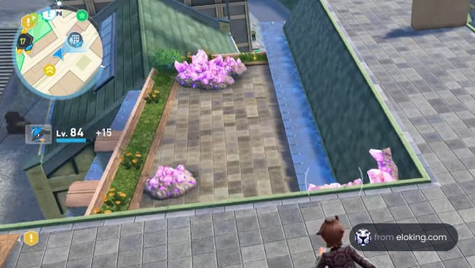 Krāsains dārza ainava spēles vidē