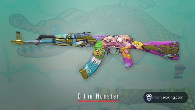 Colorful rifle with monster theme design