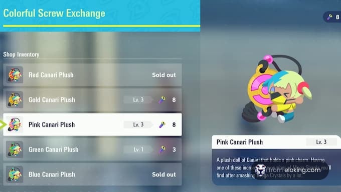 Rozā Canari mīkstā rotaļlieta Krāsaino skrūvju apmaiņā