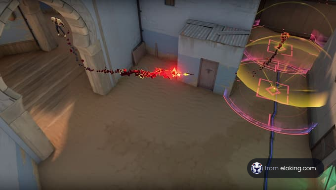 A colorful visual effect in a game scene.