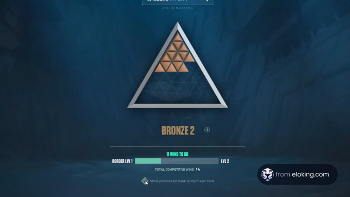 Screenshot of a competitive gaming rank screen showing Bronze 2 level
