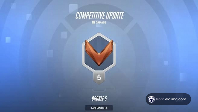 Image showing a competitive update with a Bronze 5 rank in a game