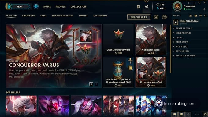League of Legends Conqueror Varus skin in game shop interface
