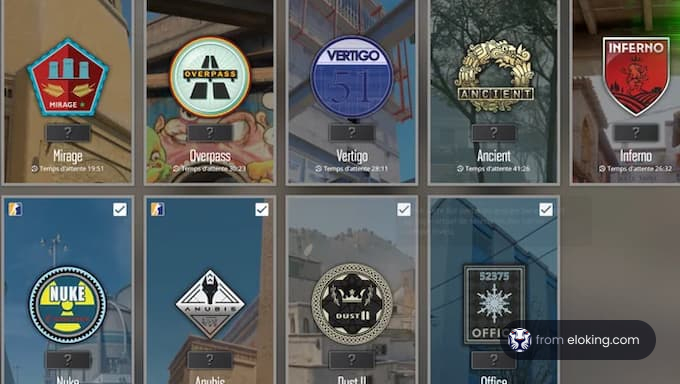 Various map icons from the game Counter-Strike Global Offensive