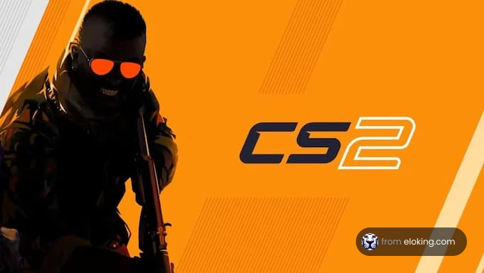 CS2 game character silhouette with an orange background